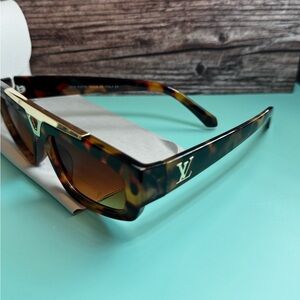 Louis Vuitton Tortoise Shell Sunglasses with Gold Accents
